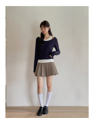 Contrast Color Fake Two-piece Vest