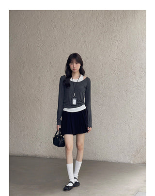 Contrast Color Fake Two-piece Vest