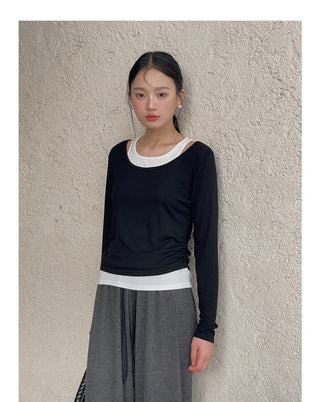 Contrast Color Fake Two-piece Vest