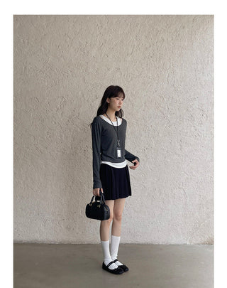 Contrast Color Fake Two-piece Vest