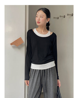 Contrast Color Fake Two-piece Vest