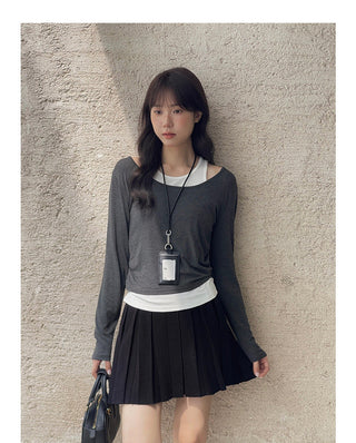 Contrast Color Fake Two-piece Vest