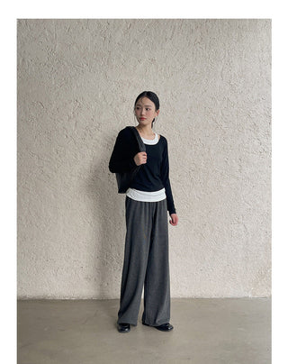 Contrast Color Fake Two-piece Vest