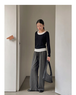 Contrast Color Fake Two-piece Vest