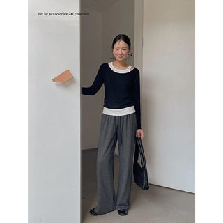 Contrast Color Fake Two-piece Vest