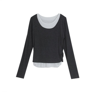 Contrast Color Fake Two-piece Vest