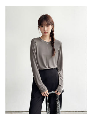 Solid Color Long Sleeve T-shirt