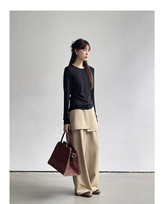 Solid Color Long Sleeve T-shirt