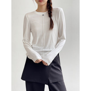 Solid Color Long Sleeve T-shirt