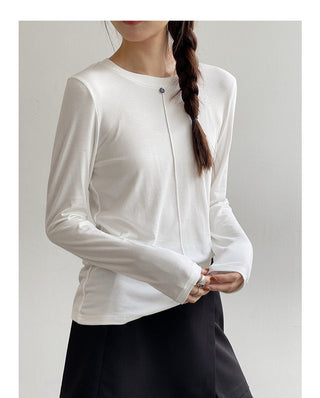 Solid Color Long Sleeve T-shirt