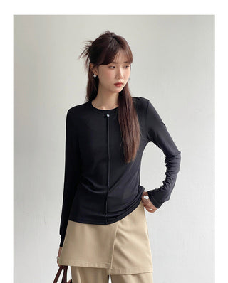 Solid Color Long Sleeve T-shirt