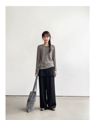 Solid Color Long Sleeve T-shirt