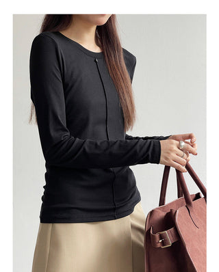 Solid Color Long Sleeve T-shirt