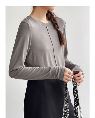 Solid Color Long Sleeve T-shirt