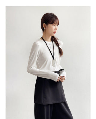 Solid Color Long Sleeve T-shirt