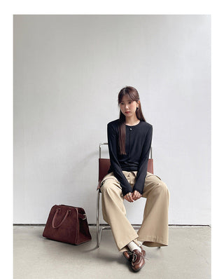 Solid Color Long Sleeve T-shirt