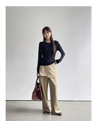 Solid Color Long Sleeve T-shirt