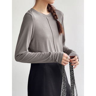 Solid Color Long Sleeve T-shirt