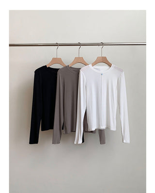 Solid Color Long Sleeve T-shirt