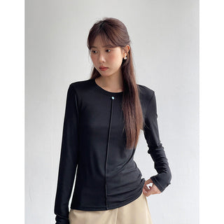 Solid Color Long Sleeve T-shirt