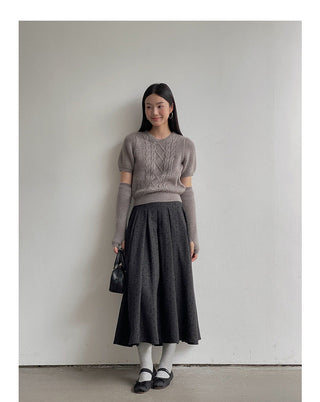 Floral pattern pleated skirt