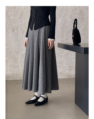 Floral pattern pleated skirt