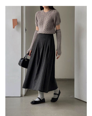 Floral pattern pleated skirt