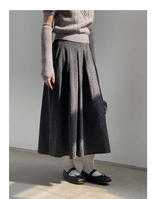 Floral pattern pleated skirt