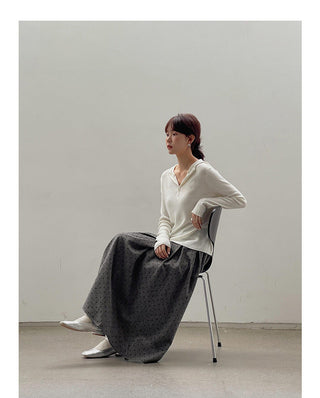 Floral pattern pleated skirt