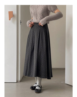 Floral pattern pleated skirt