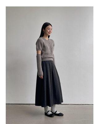 Floral pattern pleated skirt