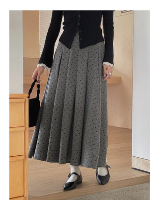 Floral pattern pleated skirt