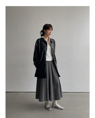 Floral pattern pleated skirt