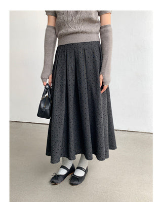 Floral pattern pleated skirt