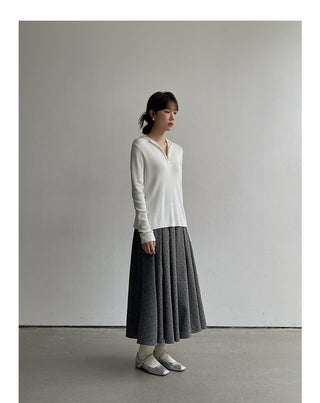 Floral pattern pleated skirt