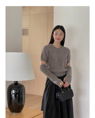 Floral pattern pleated skirt