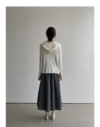 Floral pattern pleated skirt