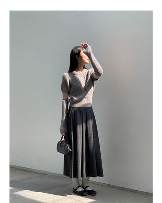 Floral pattern pleated skirt