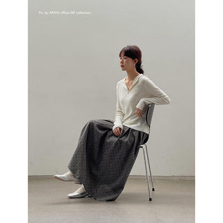 Floral pattern pleated skirt