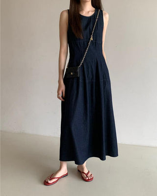 Retro Lace-up Midi Dress