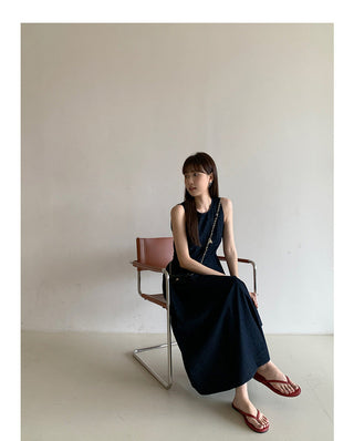 Retro Lace-up Midi Dress