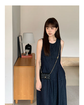 Retro Lace-up Midi Dress