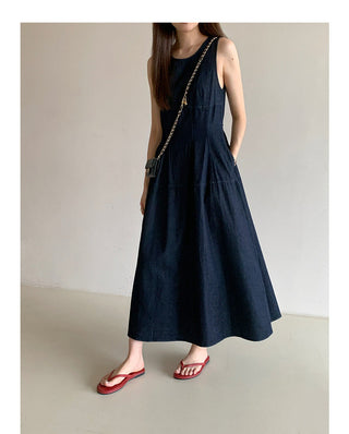Retro Lace-up Midi Dress