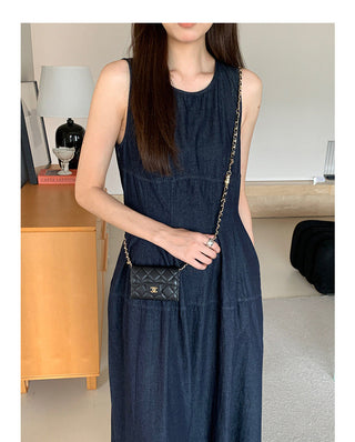 Retro Lace-up Midi Dress