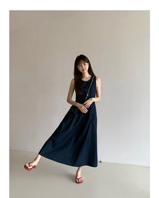 Retro Lace-up Midi Dress