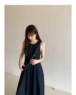 Retro Lace-up Midi Dress