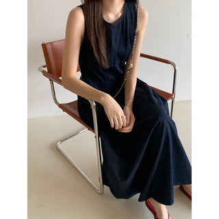 Retro Lace-up Midi Dress