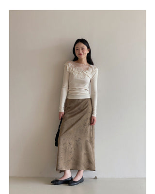 Retro Lace Flower Stitching Knitted top