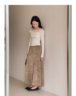 Retro Lace Flower Stitching Knitted top