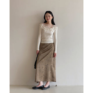 Retro Lace Flower Stitching Knitted top